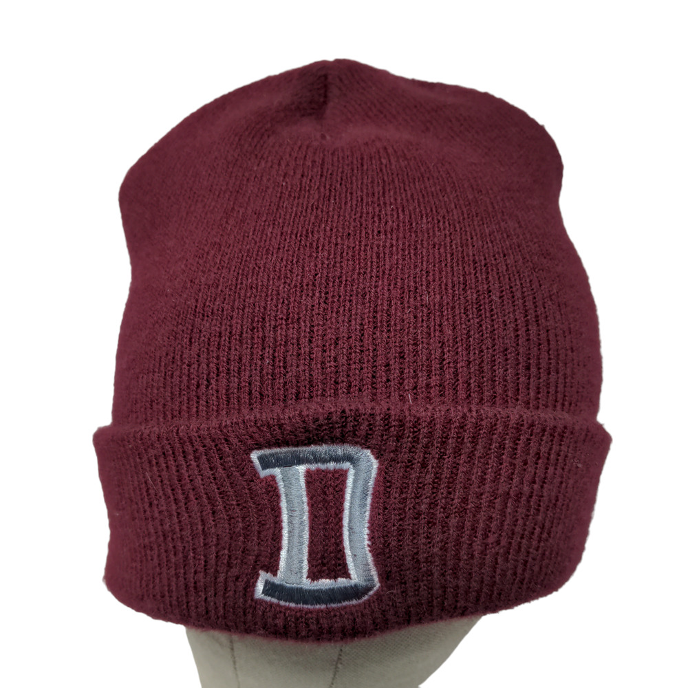 Unbranded Men's Knit Beanie Ski Cap Hat Red Embroidered D Warriors Logo